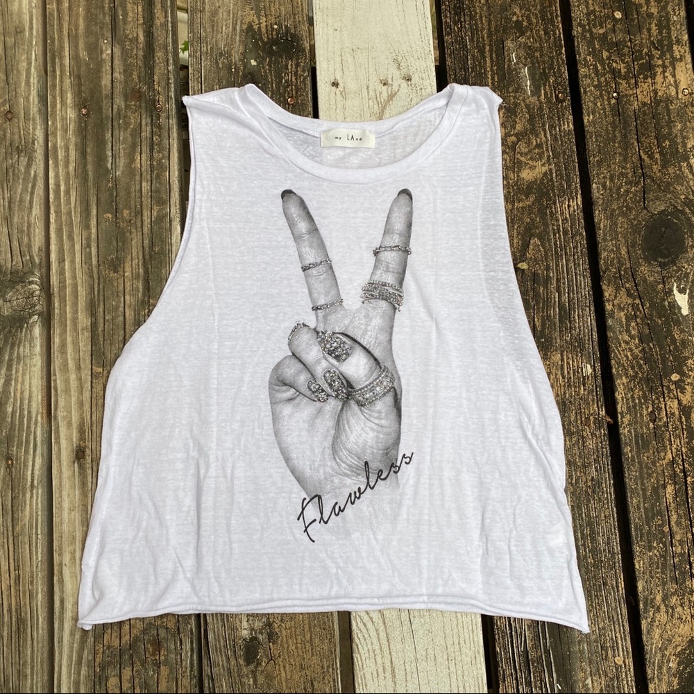 “Flawless” Bling Graphic Cropped Tank Top